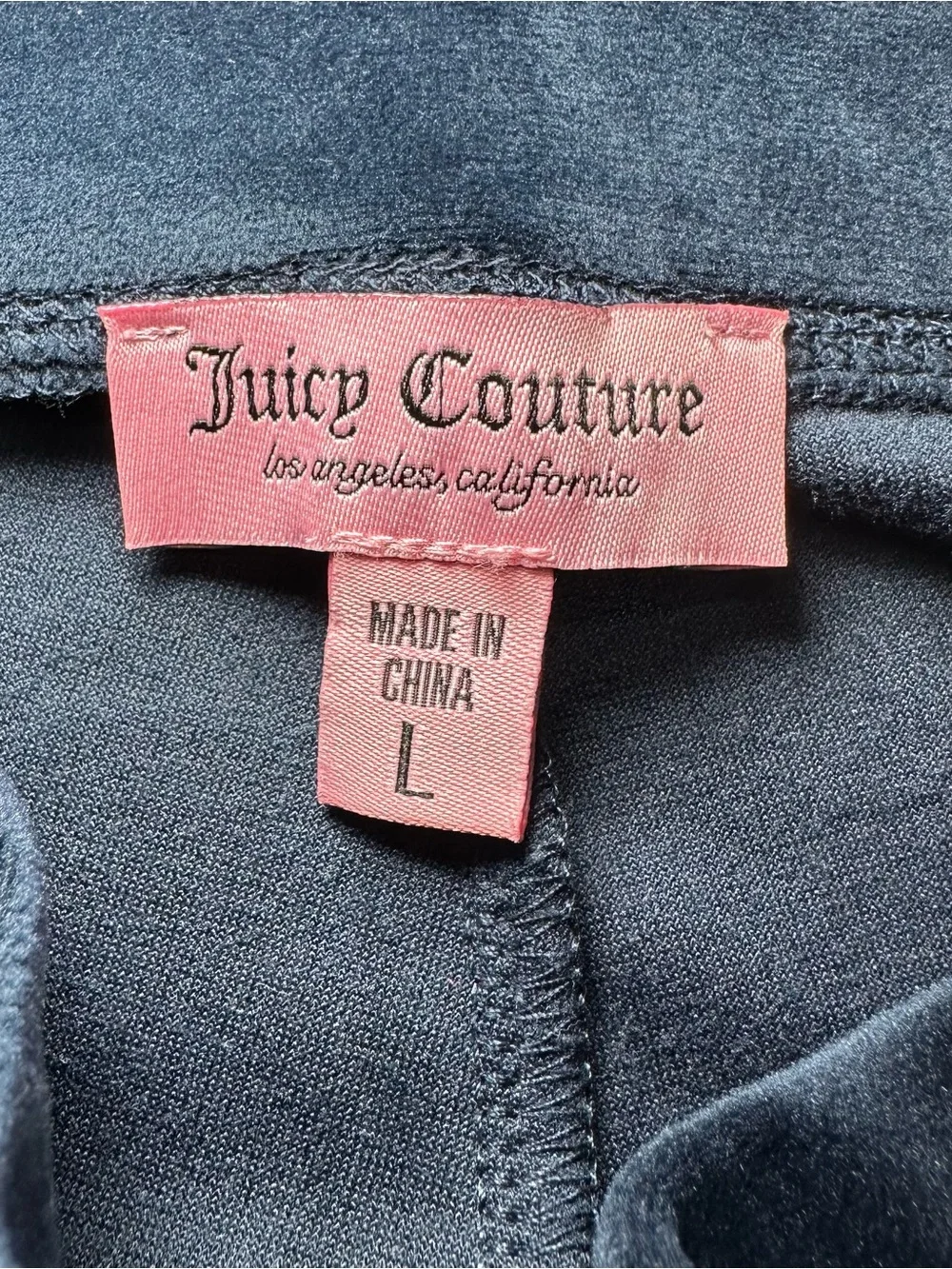 Juicy Couture Dark Navy Velour Rhinestone Tracksuit Set Matching Large L